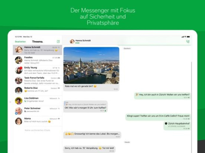 Threema. Der sichere Messenger Tablet-Screenshot