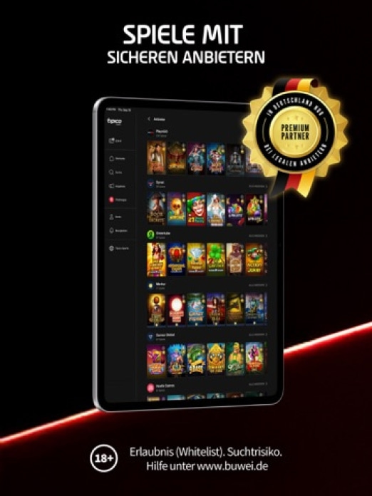 Tipico Games - Echtgeld Slots Tablet-Screenshot