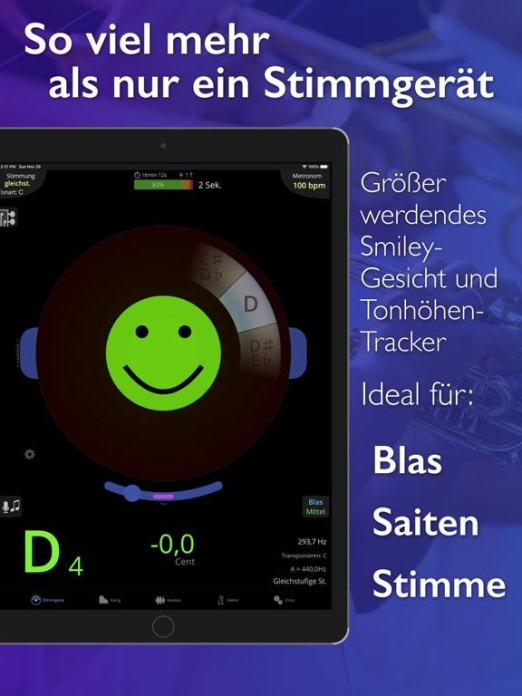 TonalEnergy Stimmgerät & Metro Tablet-Screenshot