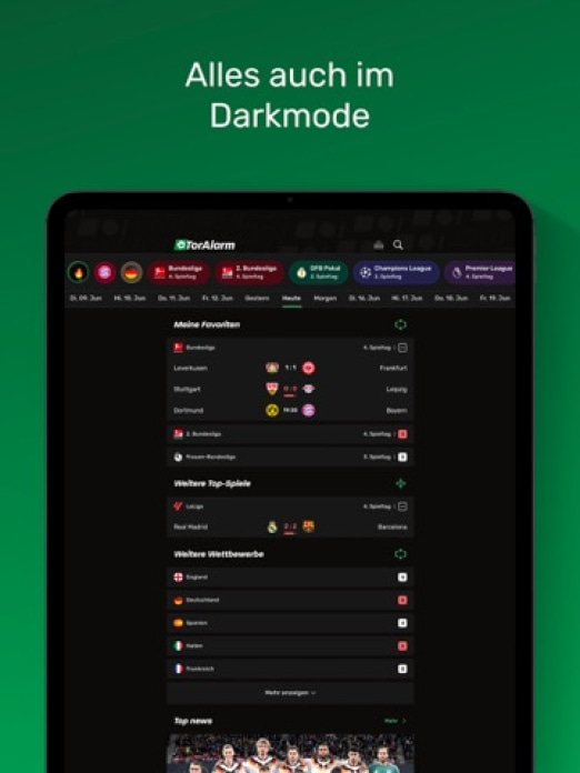 TorAlarm - Fu&szlig;ball Ergebnisse Tablet-Screenshot10