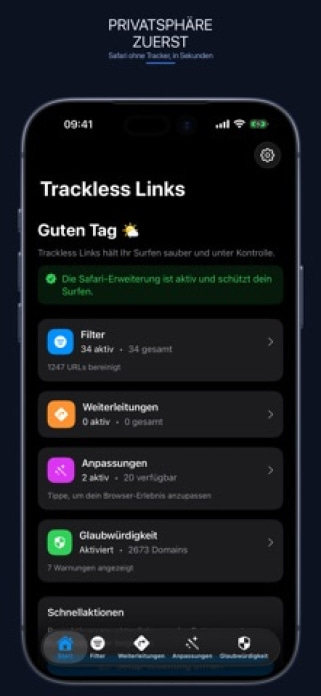 Trackless Links Pro: URL+ Smartphone-Screenshot