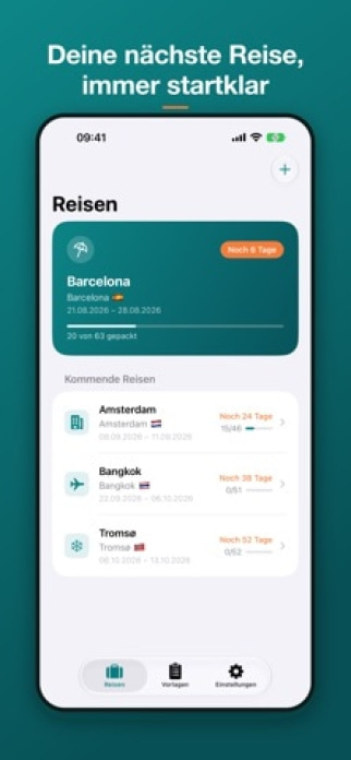 TravelSheet: Smarte Packliste Smartphone-Screenshot3
