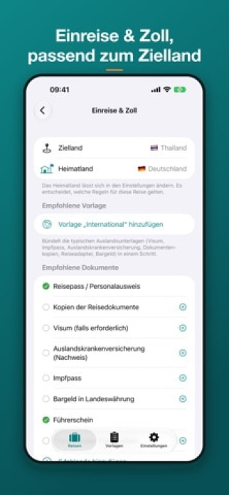 TravelSheet: Smarte Packliste Smartphone-Screenshot4