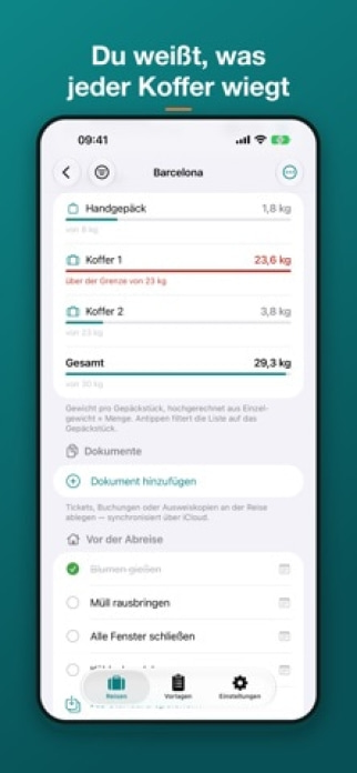 TravelSheet: Smarte Packliste Smartphone-Screenshot6