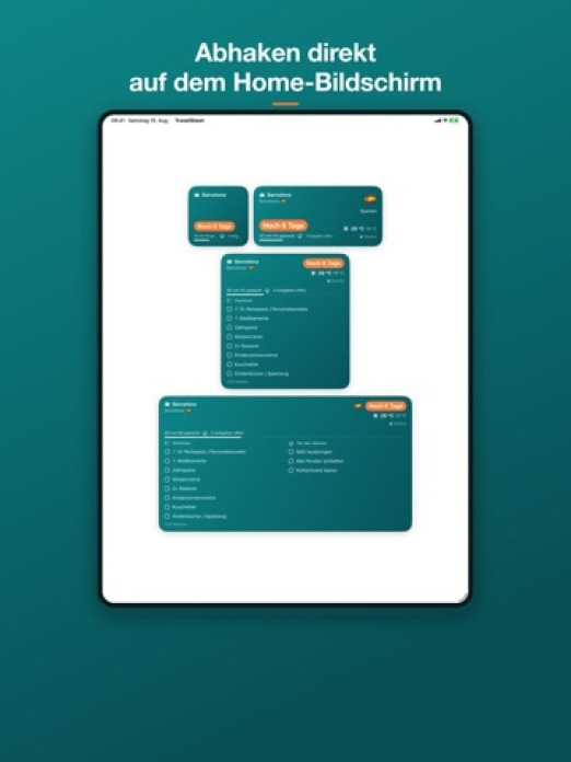 TravelSheet: Smarte Packliste Tablet-Screenshot9