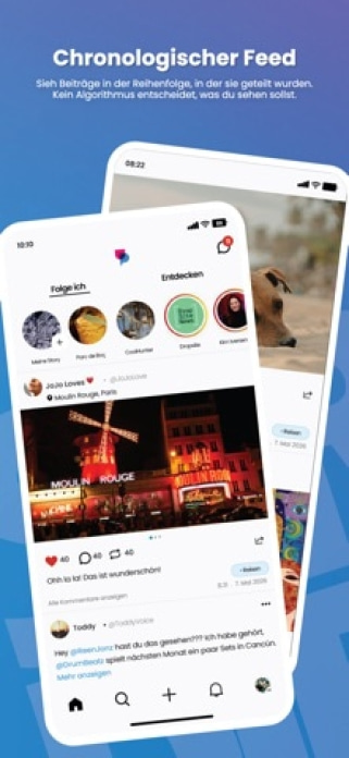 UpScrolled Smartphone-Screenshot