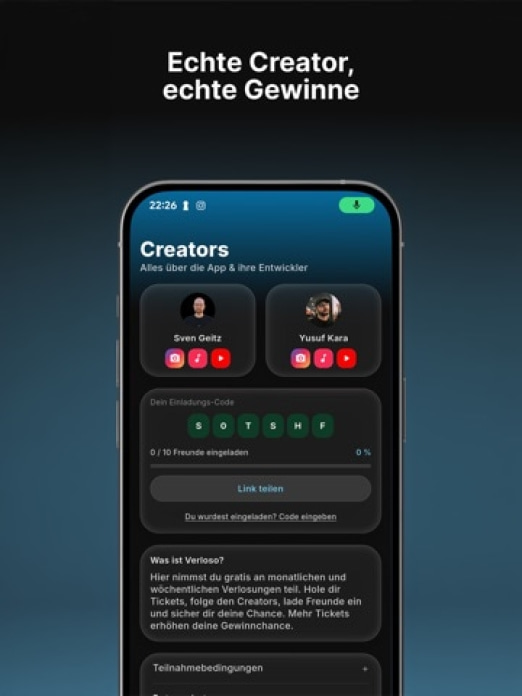 Verloso: Echte Gewinnspiele. Tablet-Screenshot2