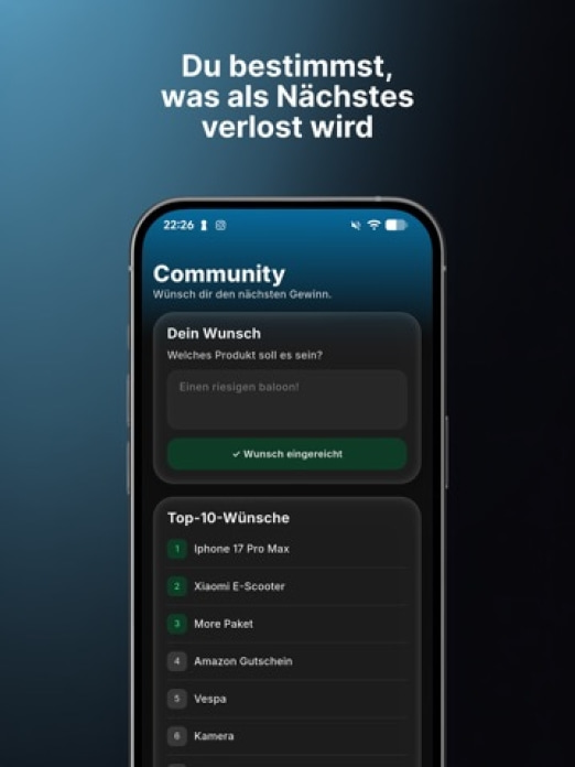 Verloso: Echte Gewinnspiele. Tablet-Screenshot3