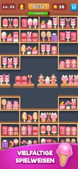 Waren sortieren Match-3-Puzzle Smartphone-Screenshot2