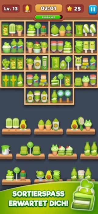 Waren sortieren Match-3-Puzzle Smartphone-Screenshot3