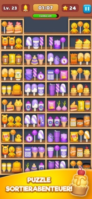 Waren sortieren Match-3-Puzzle Smartphone-Screenshot5