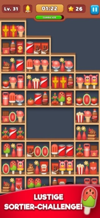 Waren sortieren Match-3-Puzzle Smartphone-Screenshot6