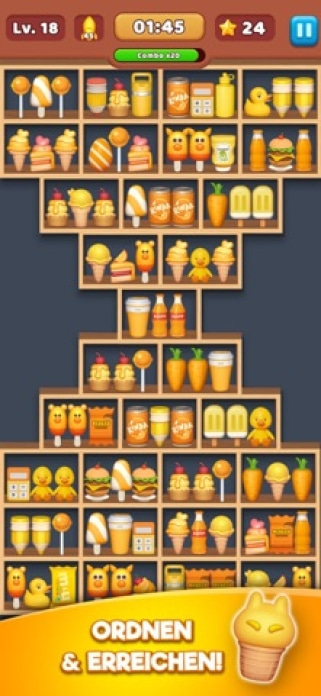 Waren sortieren Match-3-Puzzle Smartphone-Screenshot9