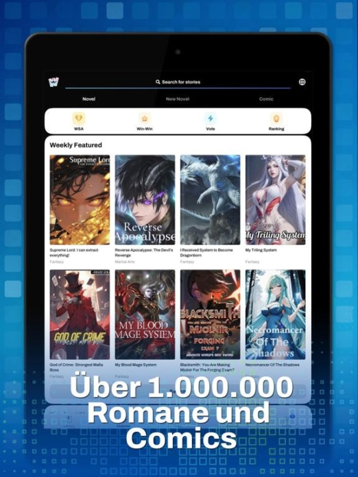 WebNovel - Stories & Mangas Tablet-Screenshot2