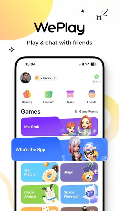 WePlay - Partyspiel & Chat Smartphone-Screenshot