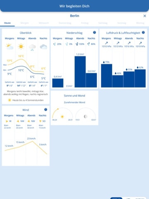 wetter.com Regenradar & Wetter Tablet-Screenshot2