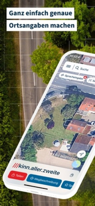 what3words Smartphone-Screenshot
