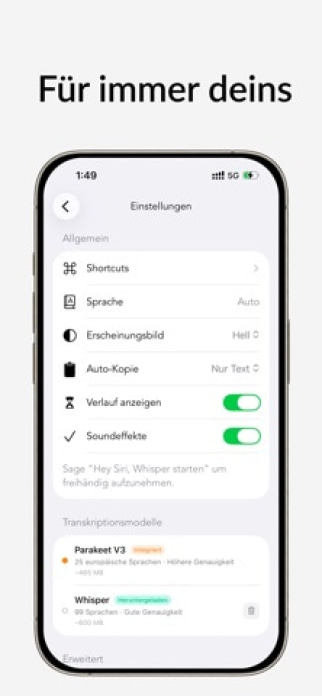 Whisper Notes: Sprache zu Text Smartphone-Screenshot4