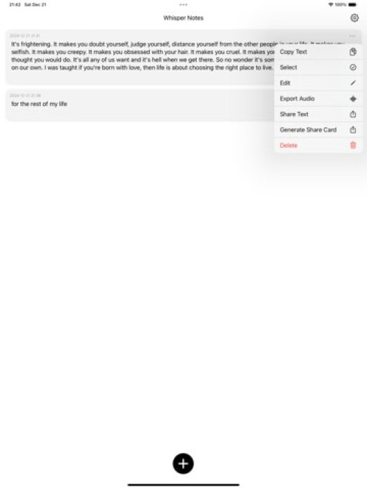 Whisper Notes: Sprache zu Text Tablet-Screenshot2