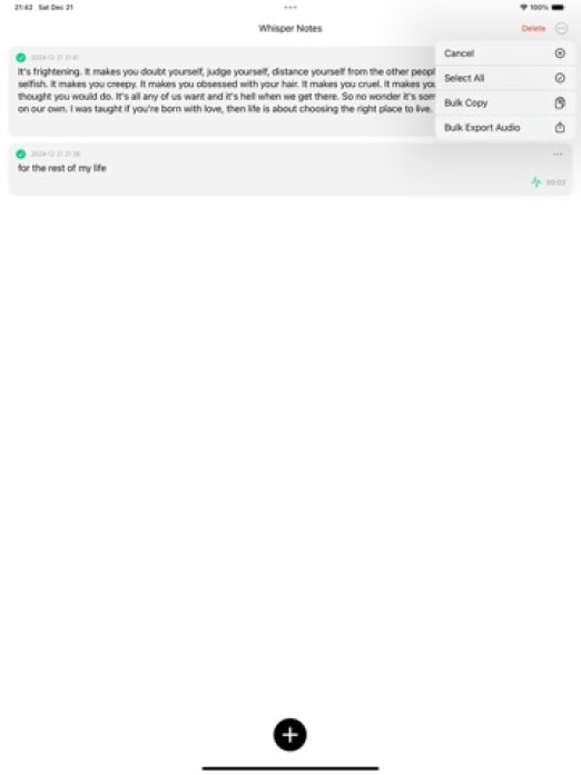 Whisper Notes: Sprache zu Text Tablet-Screenshot3