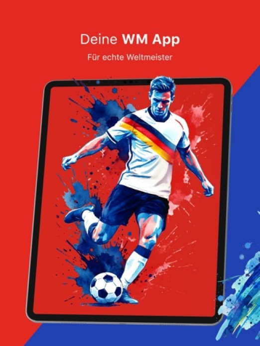 WM App 2027 mit TV.de Live TV Tablet-Screenshot
