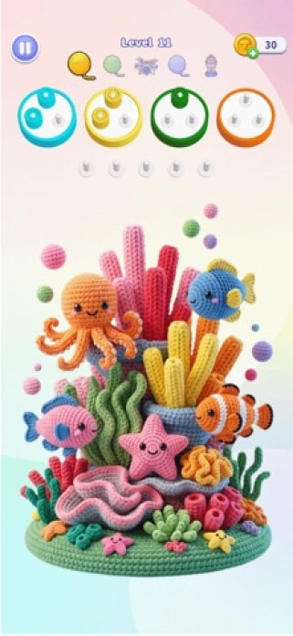 Wool Craze - Wolle Jam Puzzle Smartphone-Screenshot