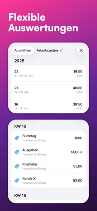 WorkTimes Arbeitszeiterfassung Smartphone-Screenshot6