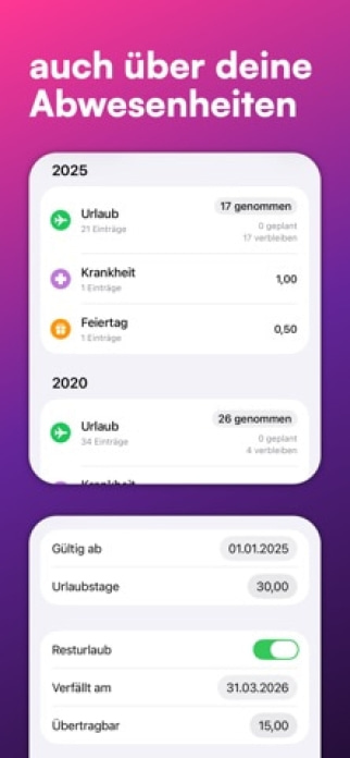 WorkTimes Arbeitszeiterfassung Smartphone-Screenshot7