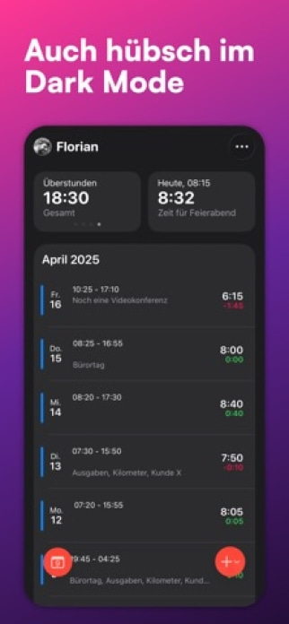 WorkTimes Arbeitszeiterfassung Smartphone-Screenshot8