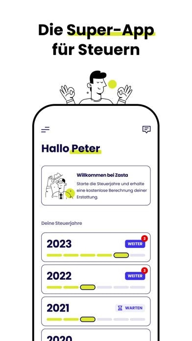 Zasta – Super-App für Steuern Smartphone-Screenshot3
