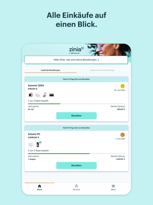 Zinia by Santander Tablet-Screenshot3