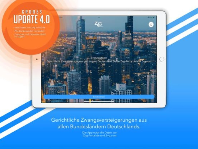 ZvgScout - Zwangsversteigerung Tablet-Screenshot